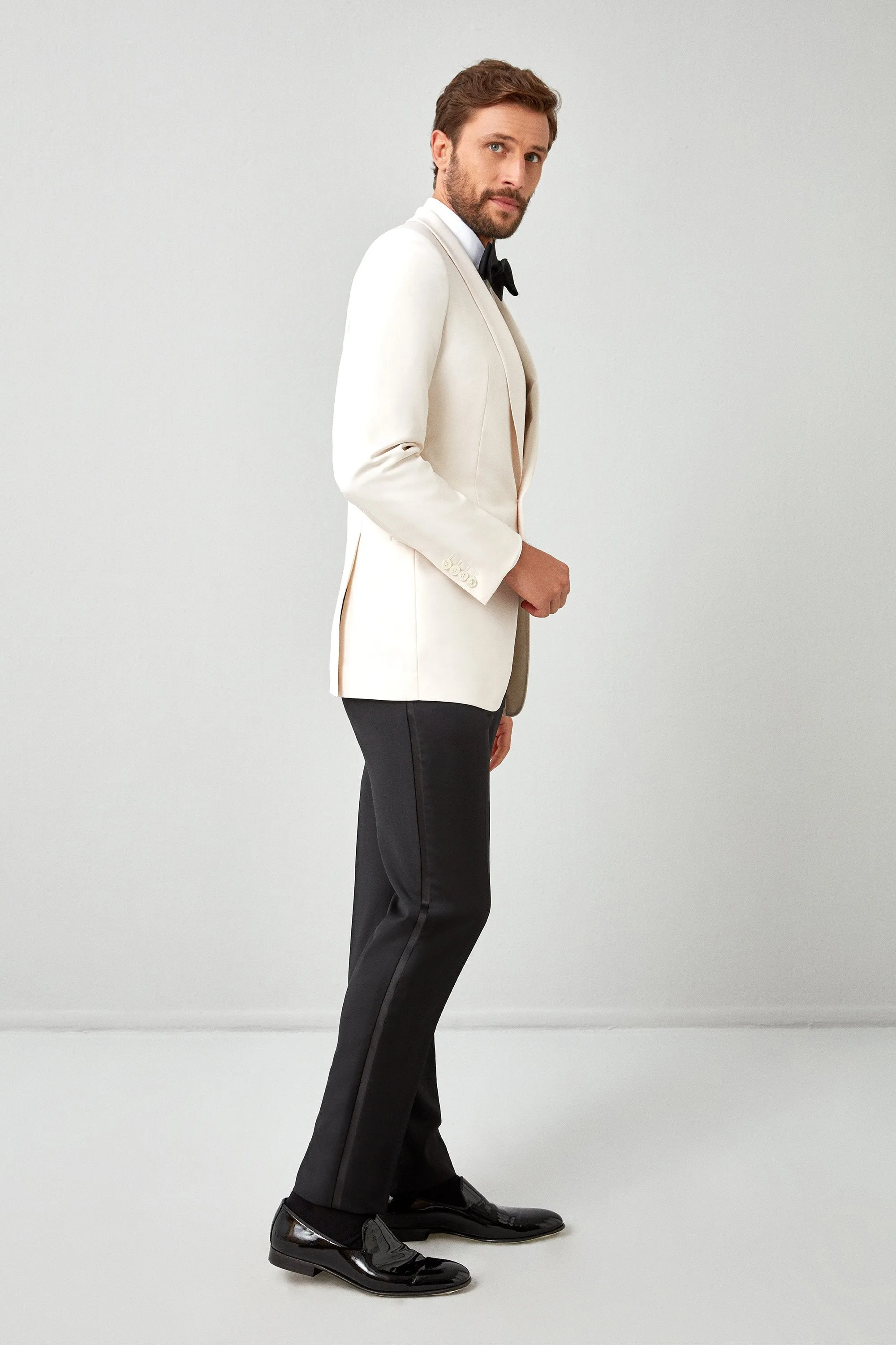 Loro Piana 150s Black Tuxedo Trousers