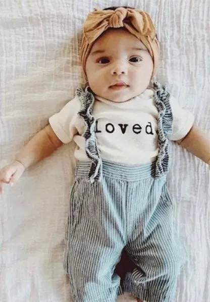 Loved / Happy / Perfect Slogan Baby Bodsuit