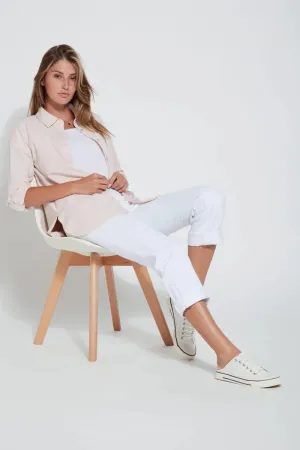 Lysse - Cropped Boyfriend Denim - Solid White