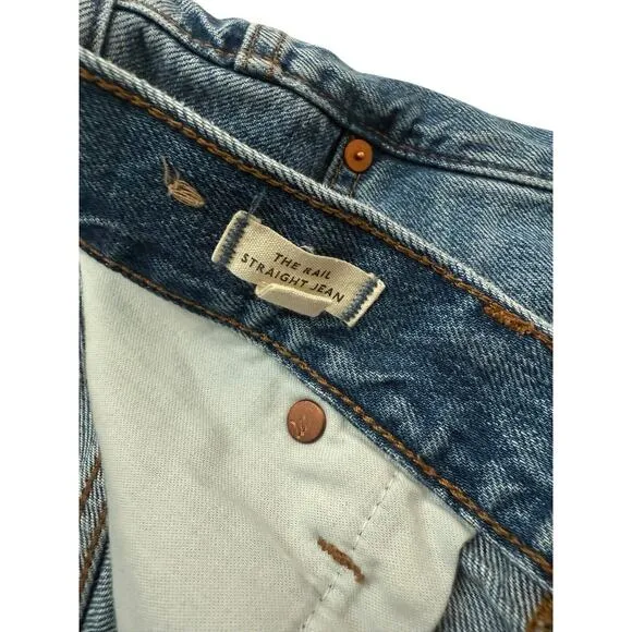 Madewell The Rail Straight Jean Reston Wash Women's Jeans 31 100% Cotton