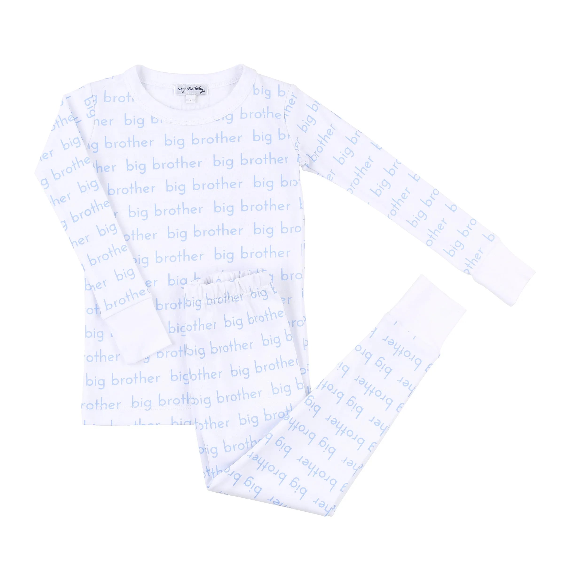 Magnolia Baby Big and Little Printed Long Pajama - Blue/Big Brother