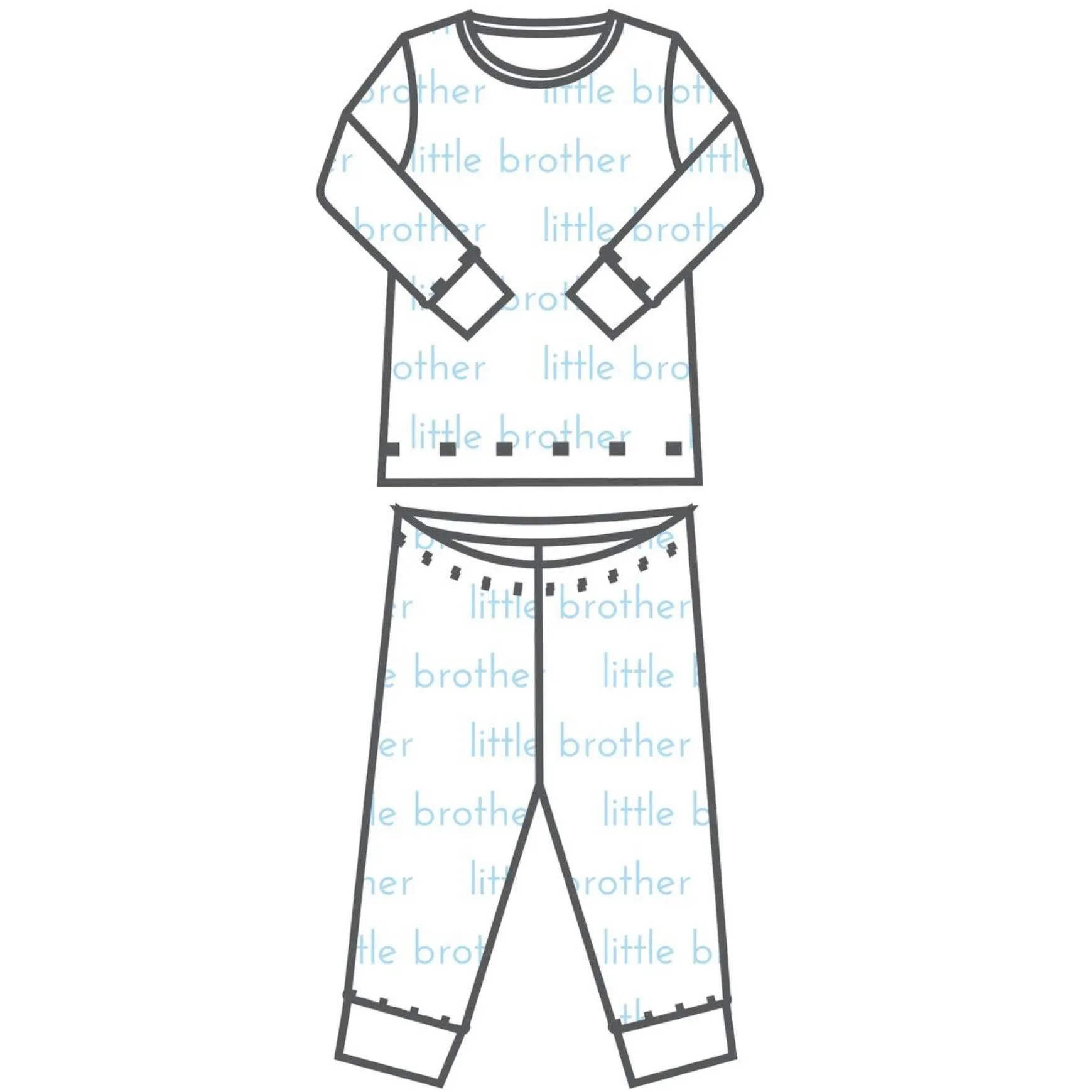 Magnolia Baby Big and Little Printed Long Pajama - Blue/Littler Brother