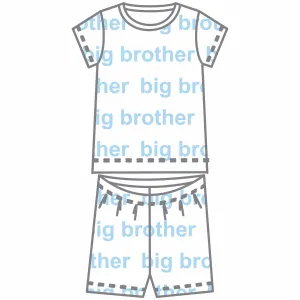 Magnolia Baby Big and Little Printed Short Pajamas - Blue/Big Brother