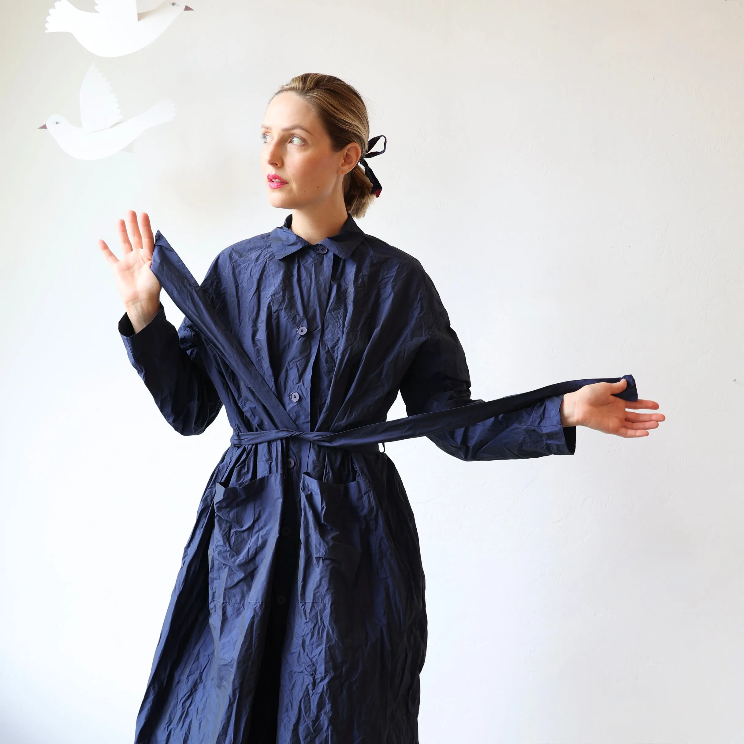 Manuelle Guibal Trench Coat - Oceanic Blue