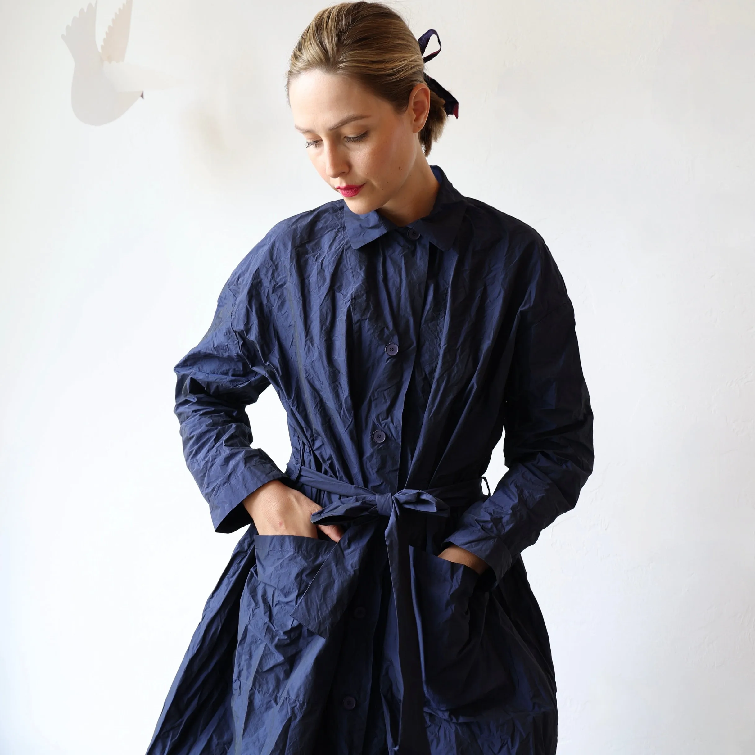 Manuelle Guibal Trench Coat - Oceanic Blue