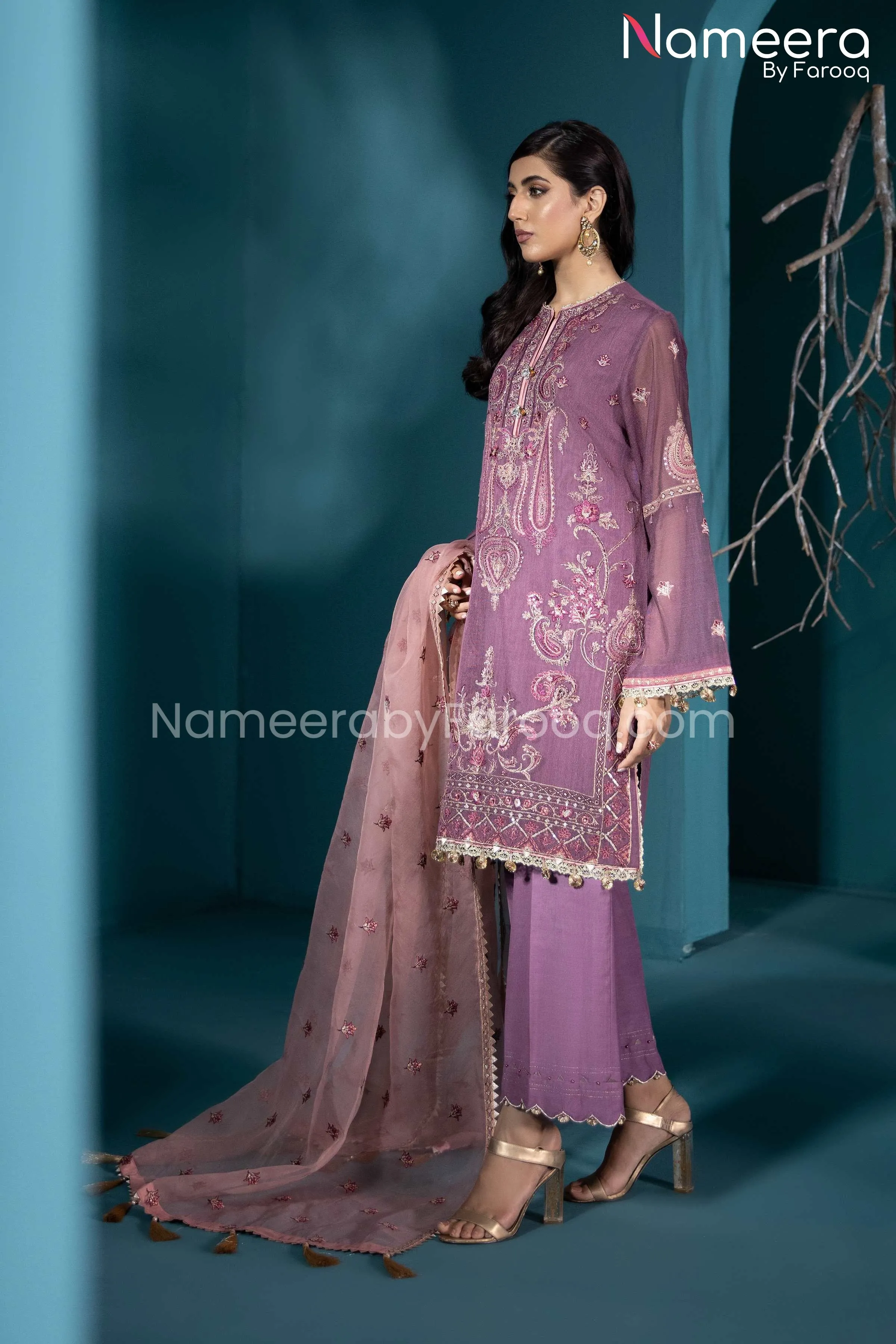 Maryum n Maria Pakistani Lavender Dress Online #PF47