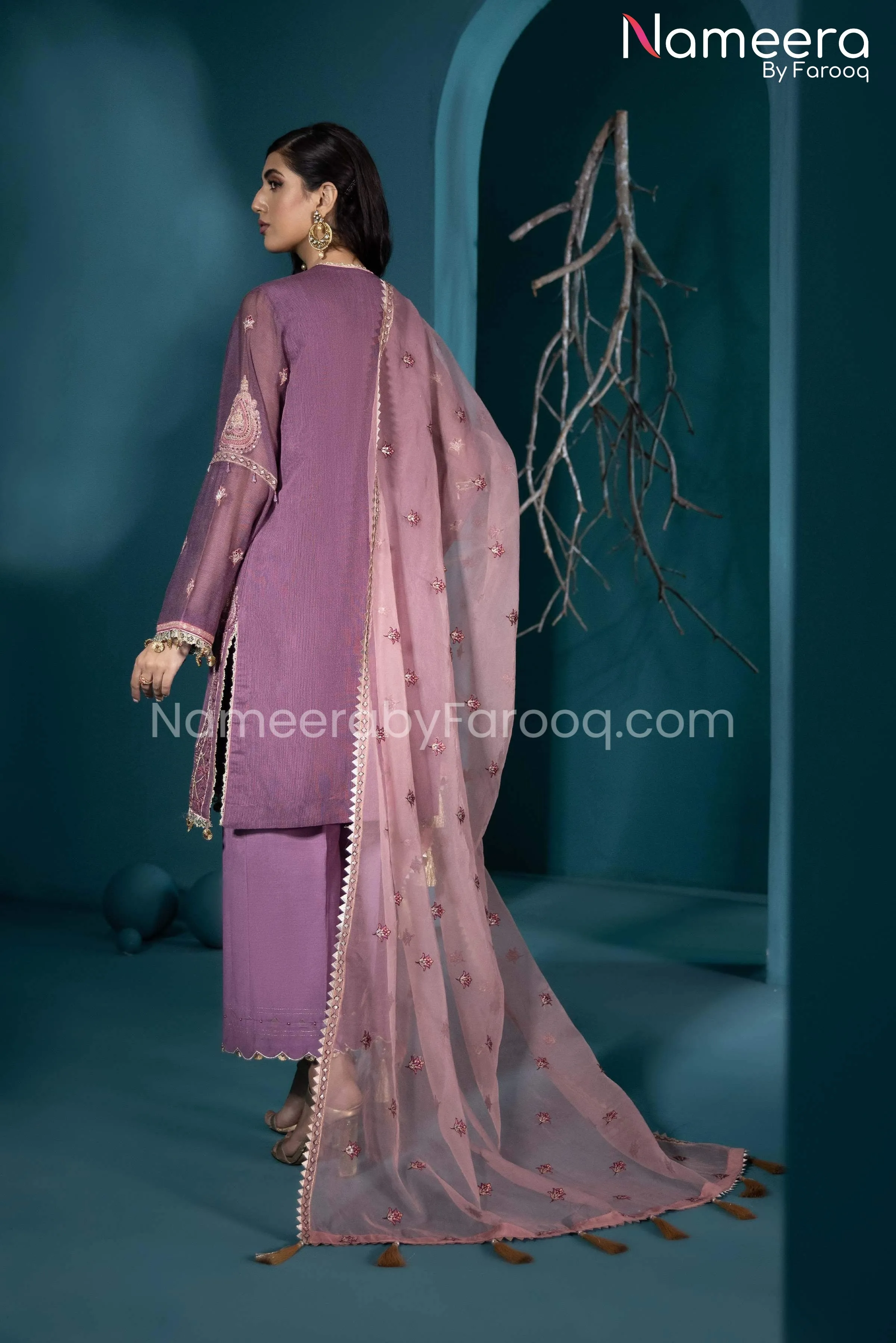 Maryum n Maria Pakistani Lavender Dress Online #PF47
