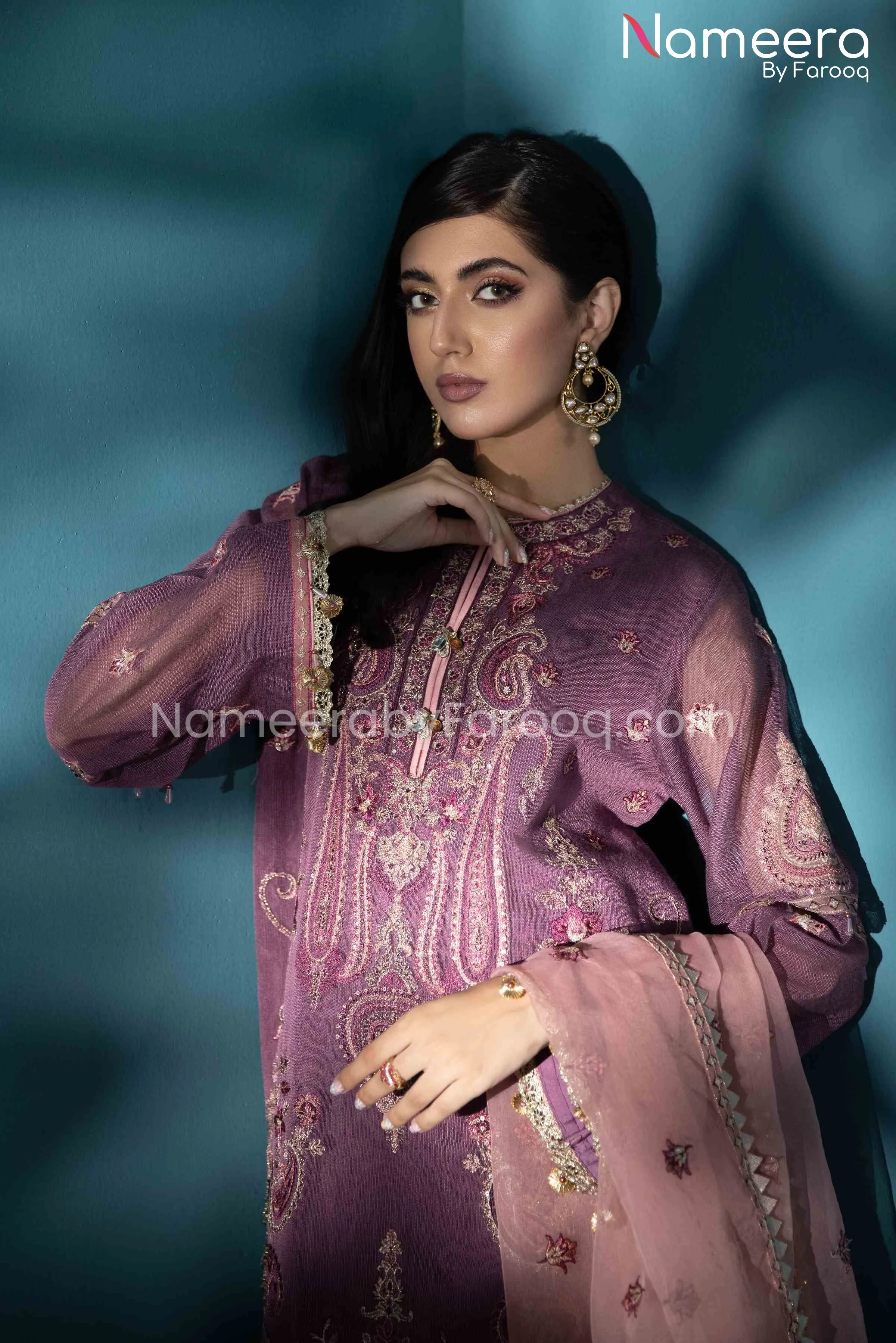 Maryum n Maria Pakistani Lavender Dress Online #PF47