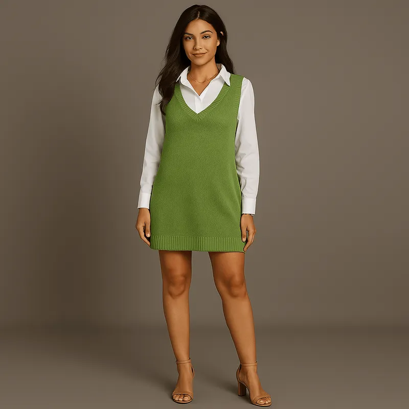 Mason | Womens Sweater Vest Dress Pattern Knitted Pullovers Sweaters V Neck