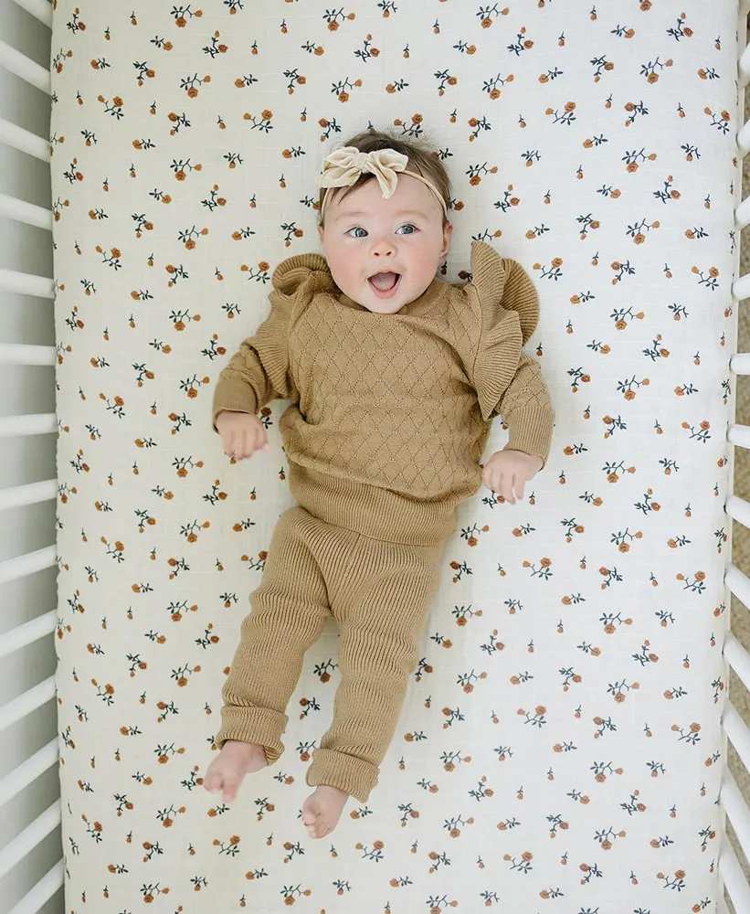 Mebie Baby Knit Ruffle Sweater - Toffee