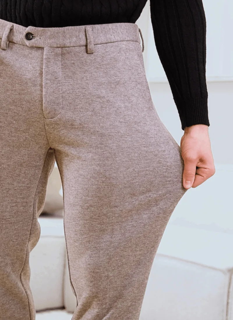 Melange Wool-Mix Trousers