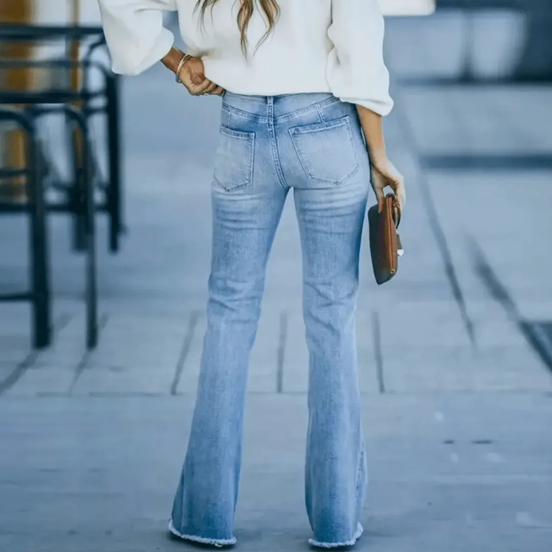 Melanie | Denim Stretch Flared Jeans