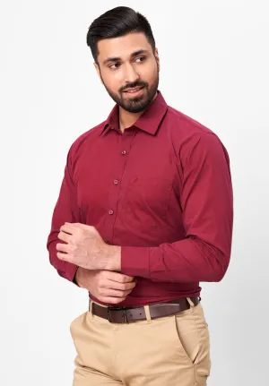 Men Maroon Regular Fit Formal Shirt