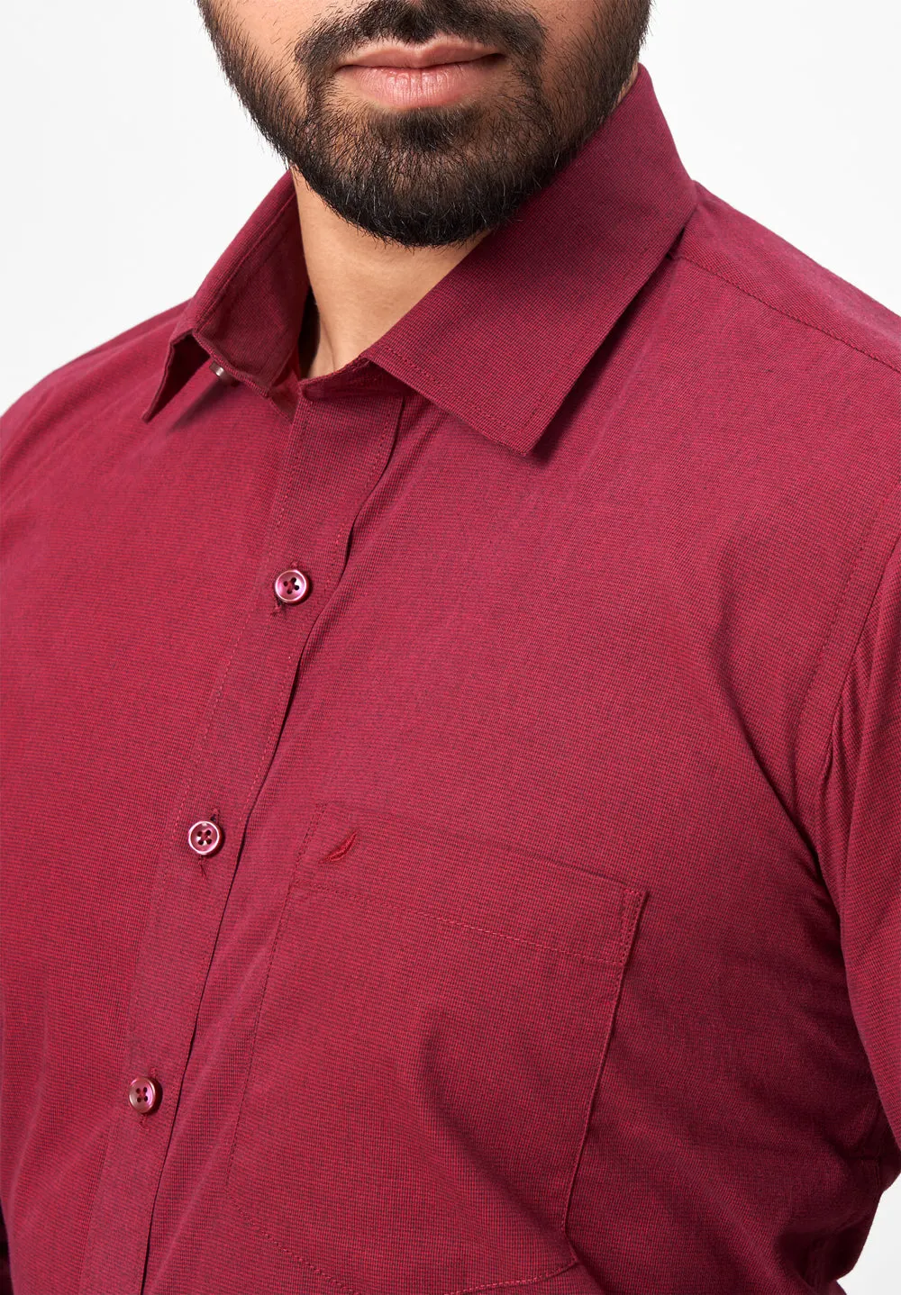 Men Maroon Regular Fit Formal Shirt