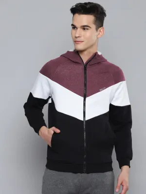 Men's Black & White Colorblocked Pure Cotton Sporty Jacket