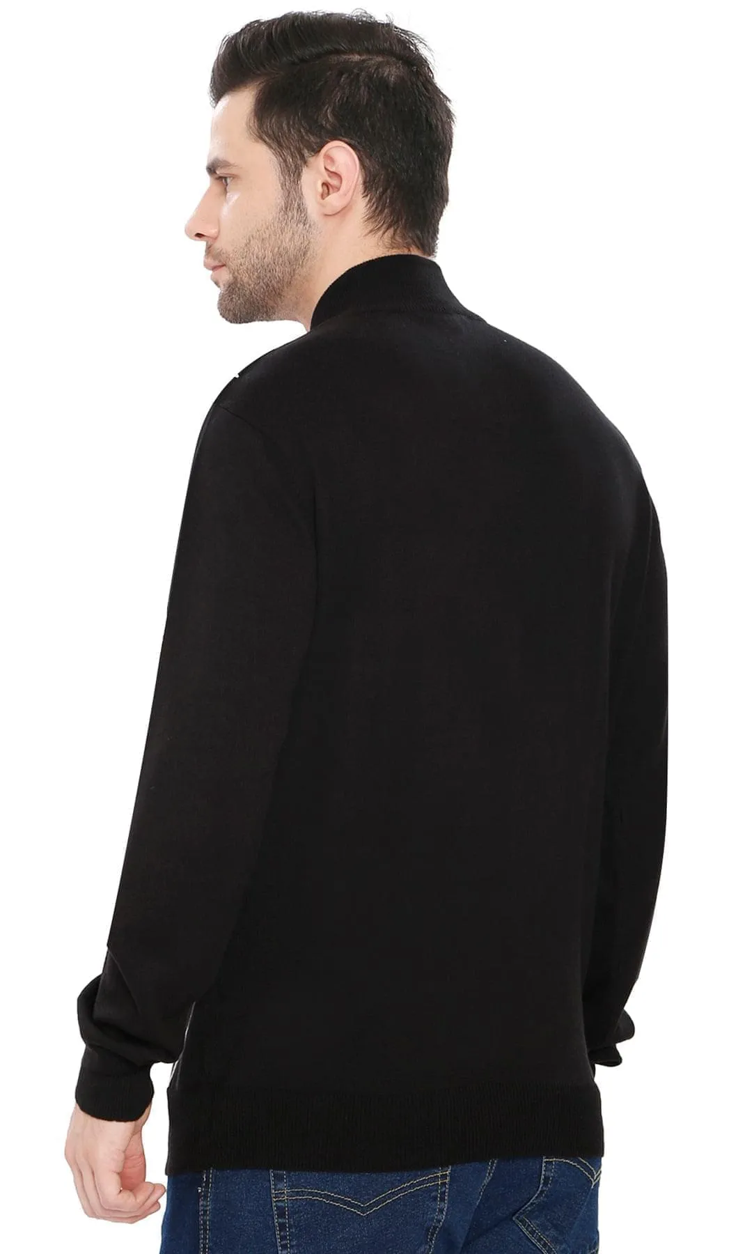 Men's Casual Color Block Sweater - with Quarter Zip & Long Sleeves