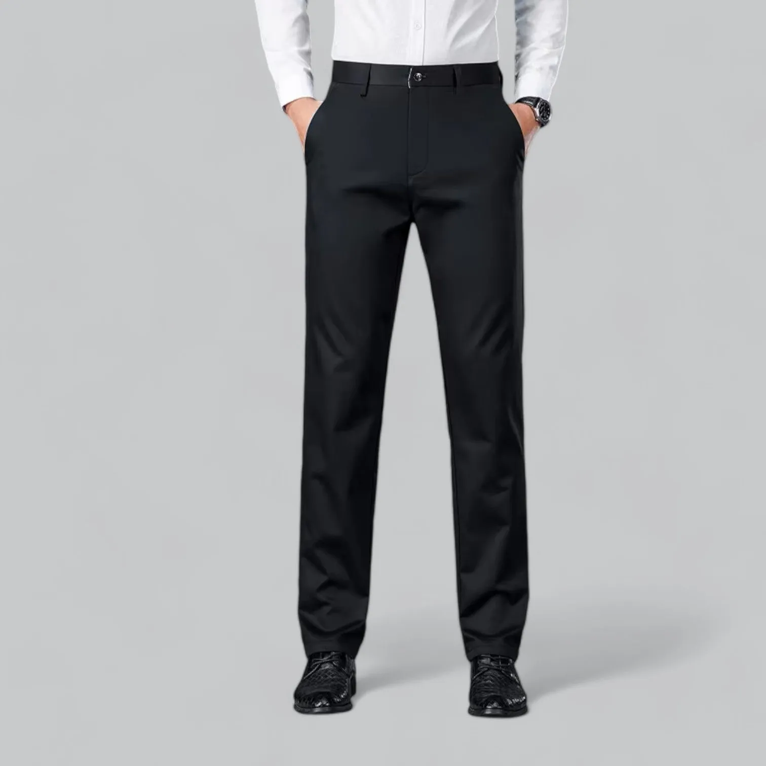 Men's Formal Chino Trousers | Stretch Fabric, Slim-Fit Design, Comfortable & Breathable