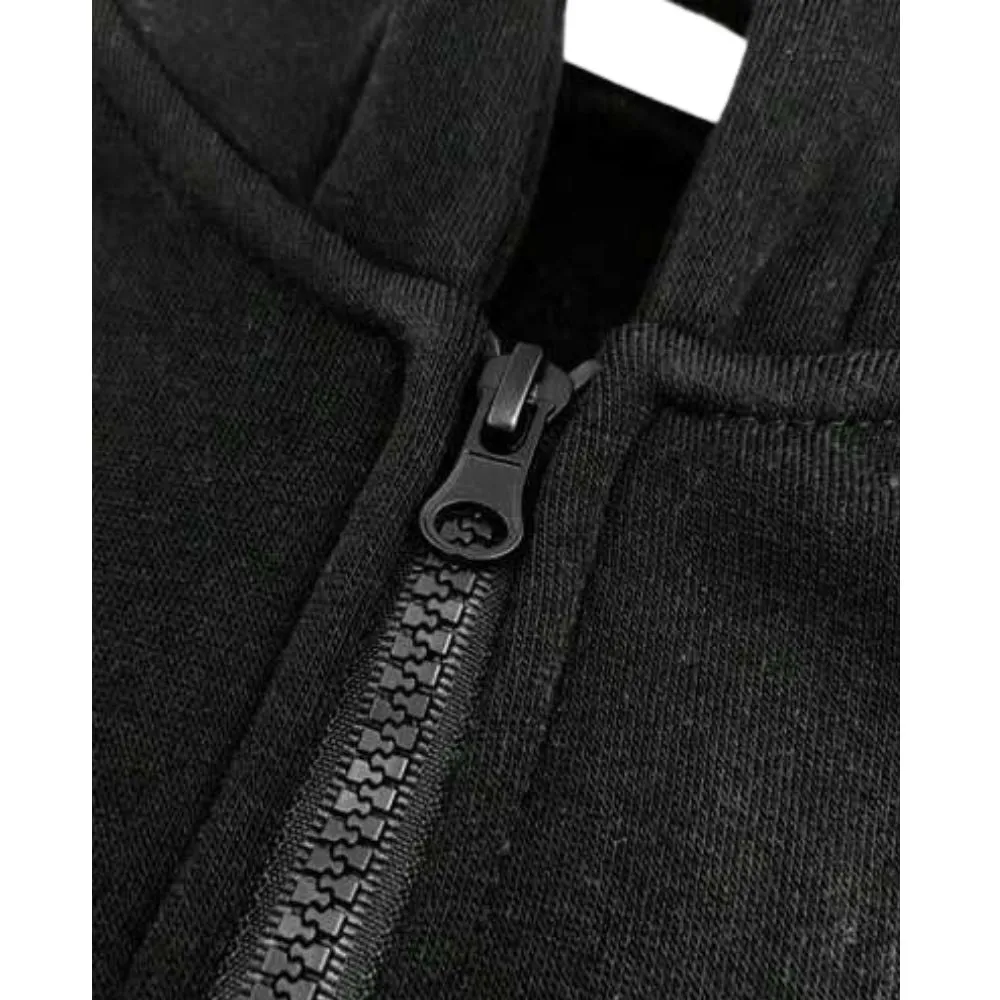 Men's Half-Zip Black Pullover Hoodie