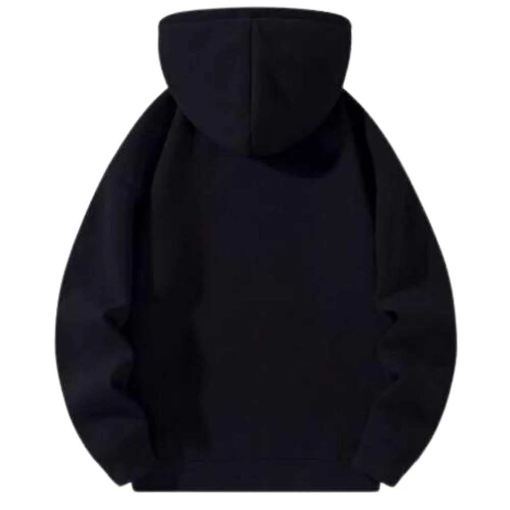 Men's Half-Zip Black Pullover Hoodie