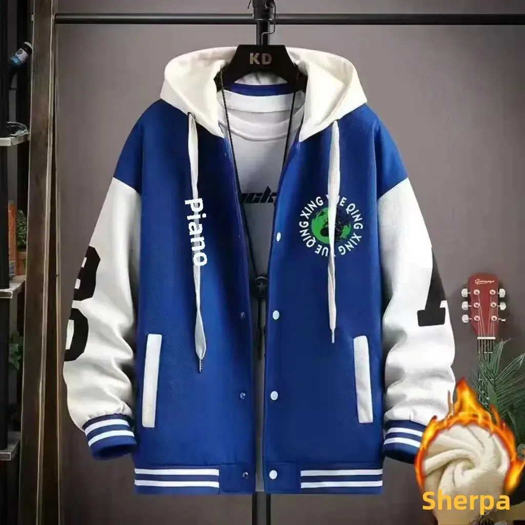 Men's Letter Printed Patchwork Coats