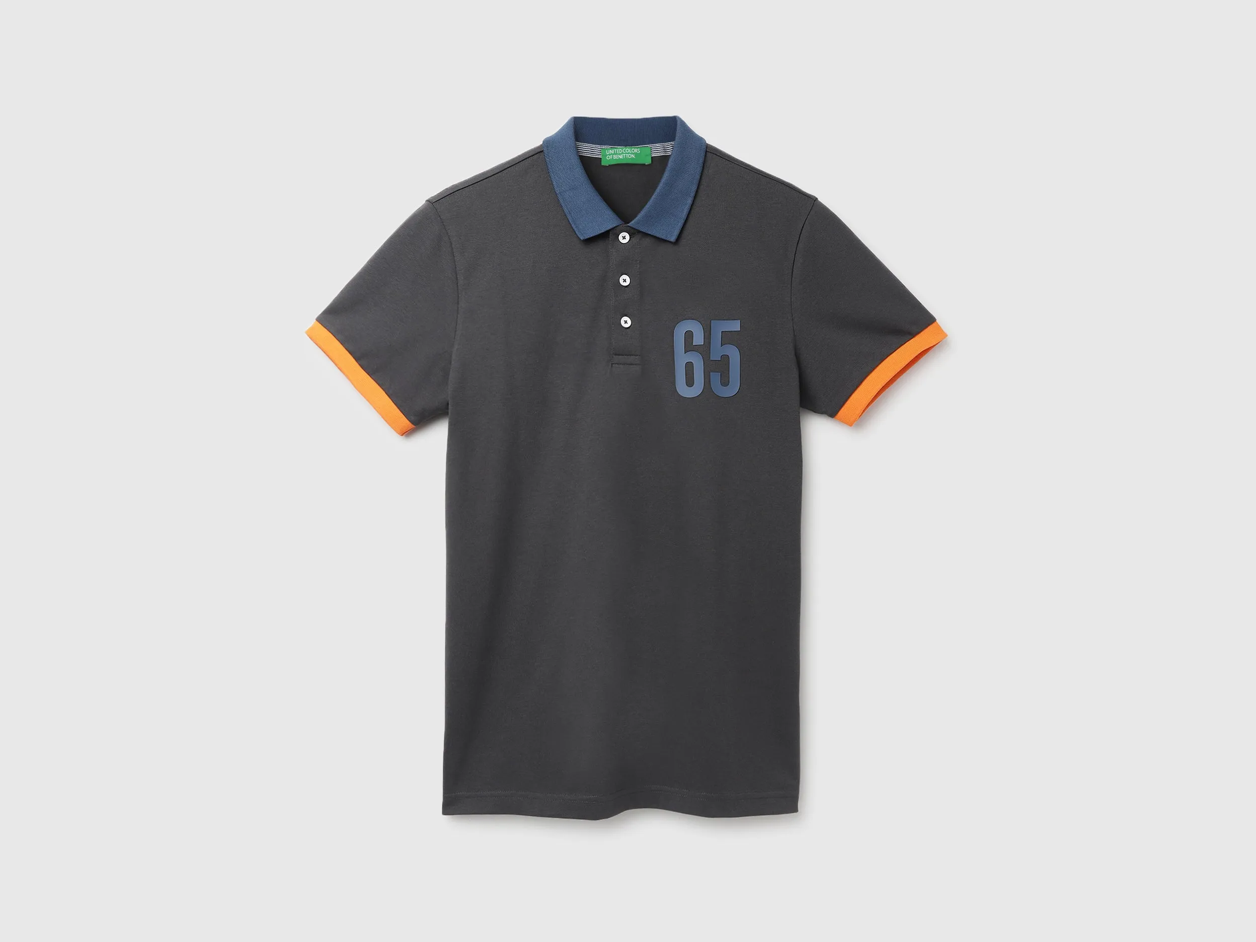 Men's Regular Fit Polo Neck Applique T-shirt