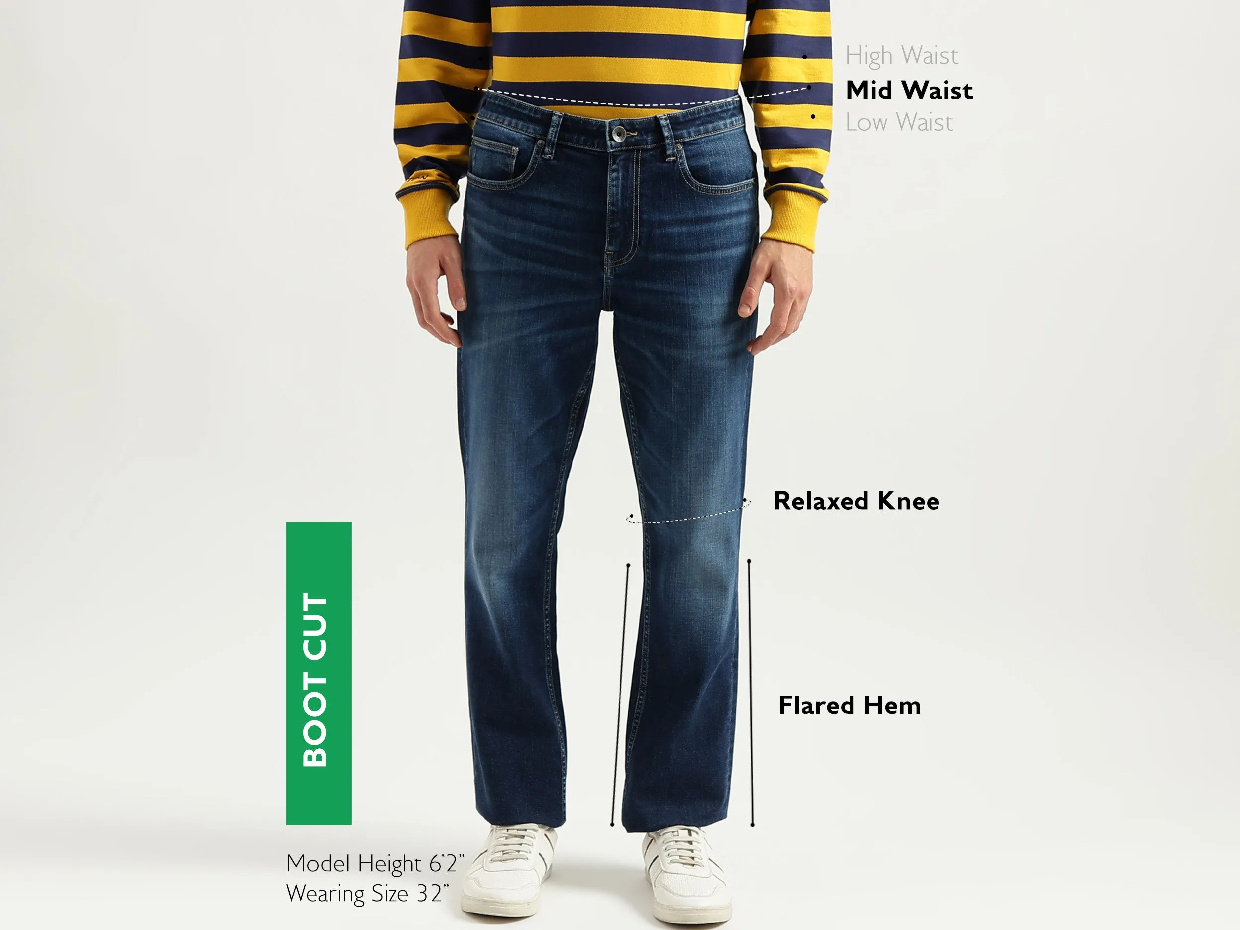 Men's Solid Bootcut Jeans
