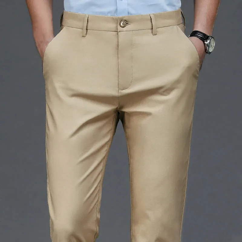 Men's Stretch Black Smart Casual Office Trousers