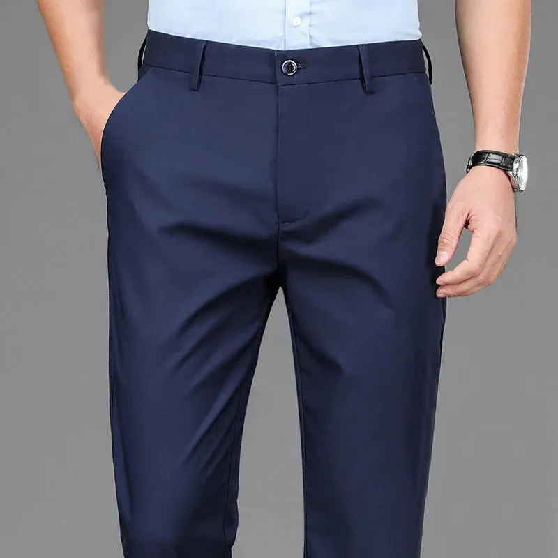 Men's Stretch Black Smart Casual Office Trousers