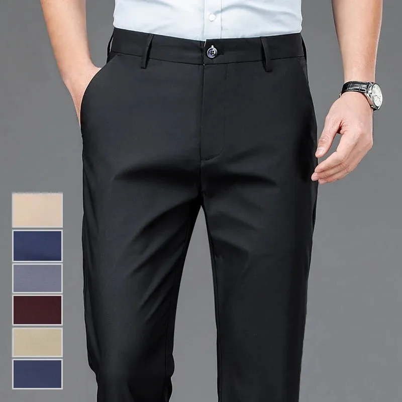 Men's Stretch Black Smart Casual Office Trousers