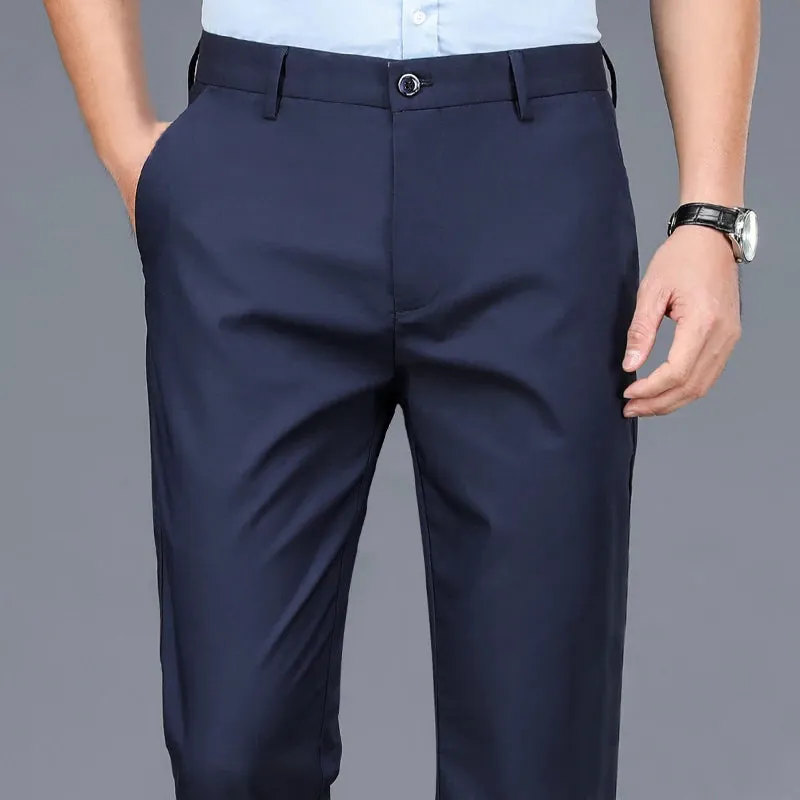 Men's Stretch Black Smart Casual Office Trousers