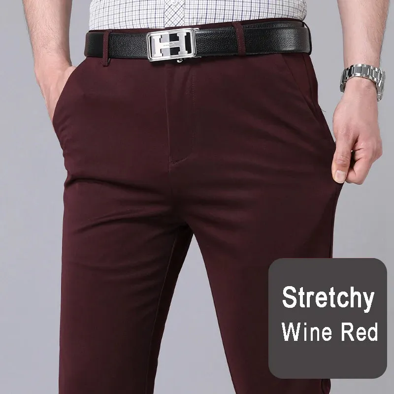 Men's Stretch Black Smart Casual Office Trousers