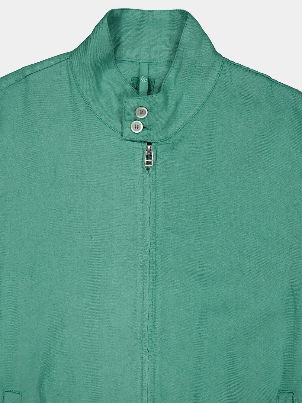 Mint Linen Bomber Jacket