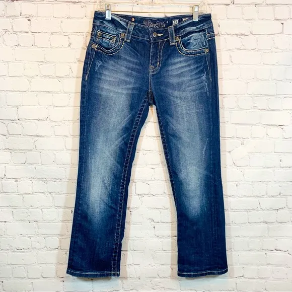 Miss Me Easy Capri Jeans Crop Bling