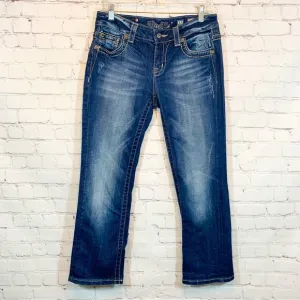 Miss Me Easy Capri Jeans Crop Bling