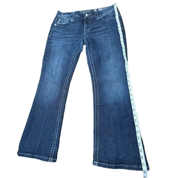 Miss Me Jeans Womens Mid-Rise Easy Boot Bejeweled Denim JE8221ES Women’s Sz 31