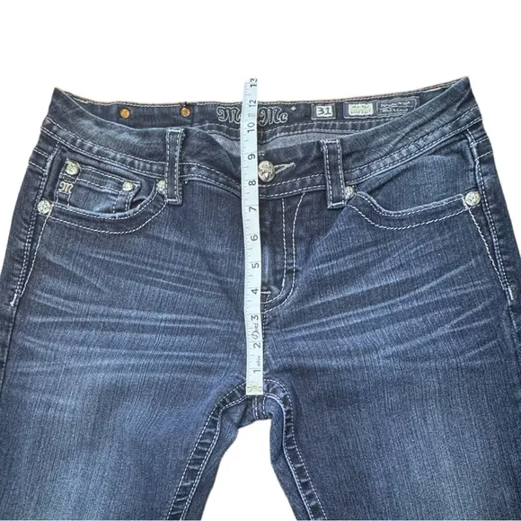 Miss Me Jeans Womens Mid-Rise Easy Boot Bejeweled Denim JE8221ES Women’s Sz 31