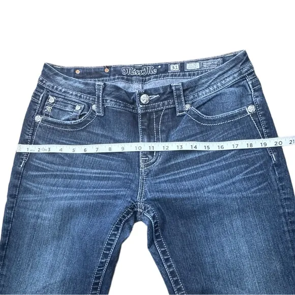 Miss Me Jeans Womens Mid-Rise Easy Boot Bejeweled Denim JE8221ES Women’s Sz 31