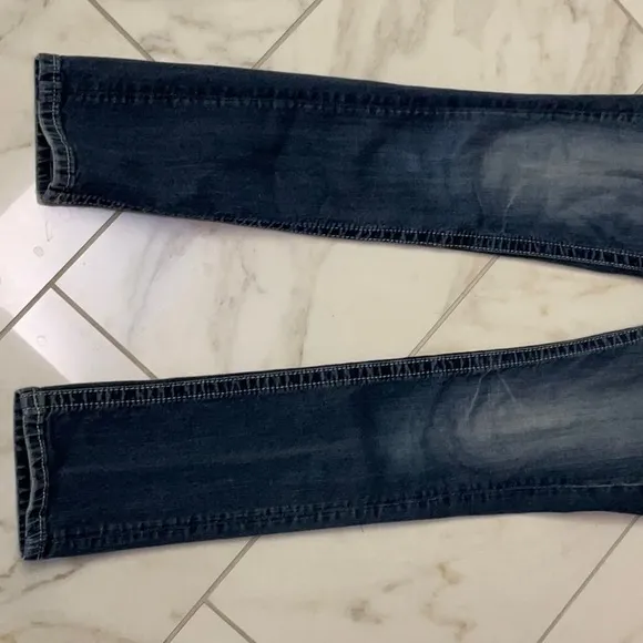 MISS ME mid-rise easy straight designed in USA blue jeans decorative pocket 25