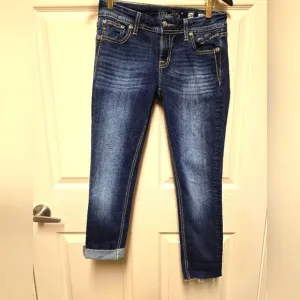 Miss Me Women’s Mid-Rise Easy Skinny Ankle Embellished Jeans Sz 26