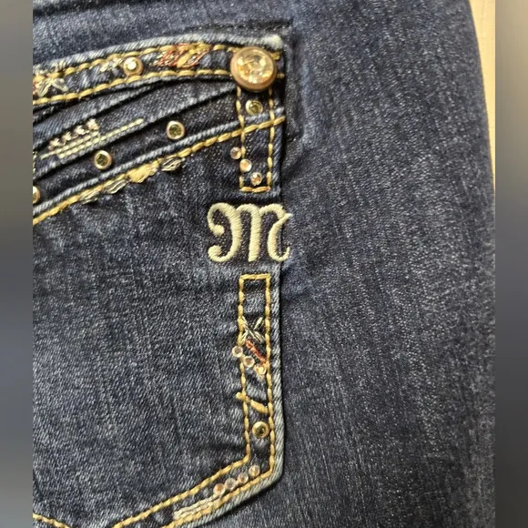 Miss Me Women’s Mid-Rise Easy Skinny Ankle Embellished Jeans Sz 26