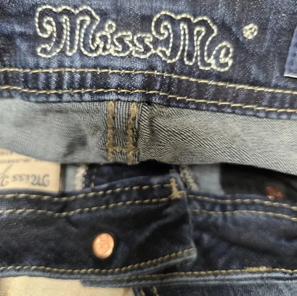 Miss Me Women’s Mid-Rise Easy Skinny Ankle Embellished Jeans Sz 26