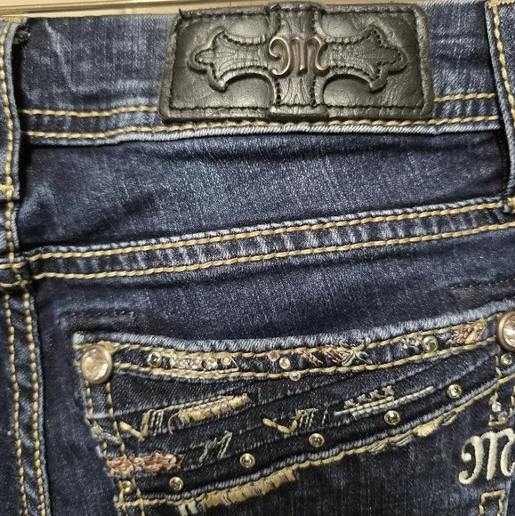 Miss Me Women’s Mid-Rise Easy Skinny Ankle Embellished Jeans Sz 26