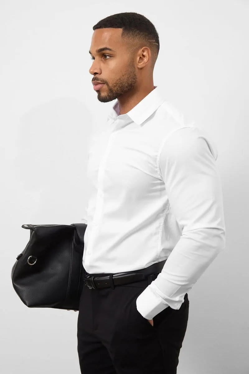Muscle Fit Dress Shirt in White