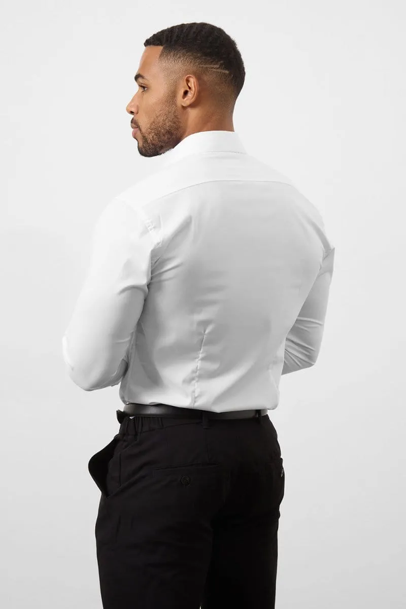 Muscle Fit Dress Shirt in White