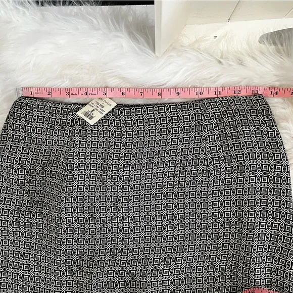 NEW Ann Taylor Silk Classic Tailored Two Tone Contrast A-Line Work Knee Skirt 8P