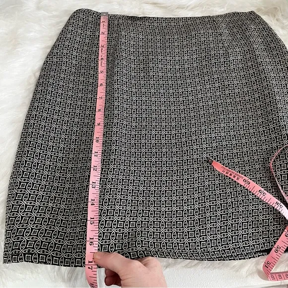 NEW Ann Taylor Silk Classic Tailored Two Tone Contrast A-Line Work Knee Skirt 8P