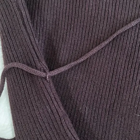 NEW BCBGMaxAzria Longline Ribbed Belted V Neck Fitted Layering Sweater S NWT