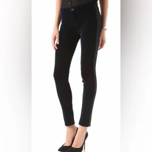 NEW J Brand Navy Velvet Tuxedo Stripe Katharine Ankle Skinny Jeans 27 NWOT