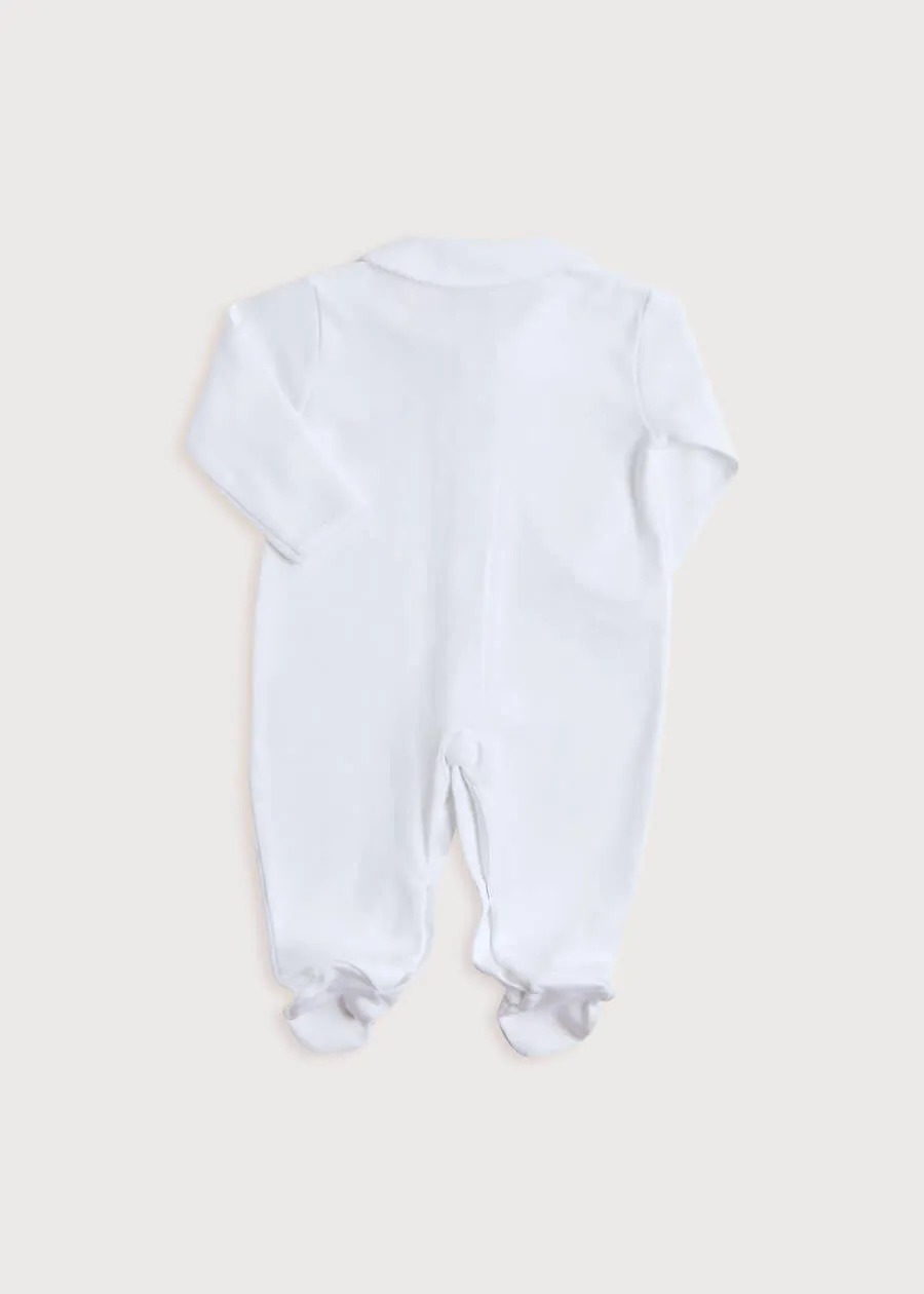 Newborn All-In-One With Rocking Horse Embroidery In Pink (1-6mths)