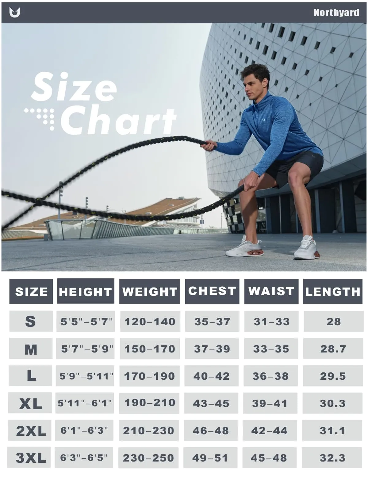 NORTHYARD Men's Running Shirt Long Sleeve Quarter Zip Pullover Moisture Wicking Quick Dry Athletic Workout Shirts BLUEHEATHER